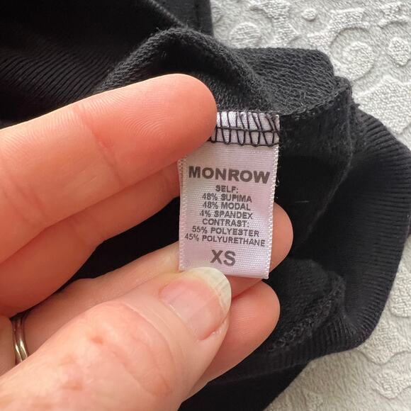 Monrow Black Long Sleeve Supima Dress XS - Picture 9 of 11